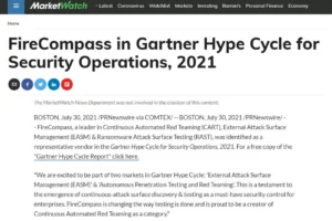 FireCompass in Gartner Hype Cycle for Security Operations, 2021